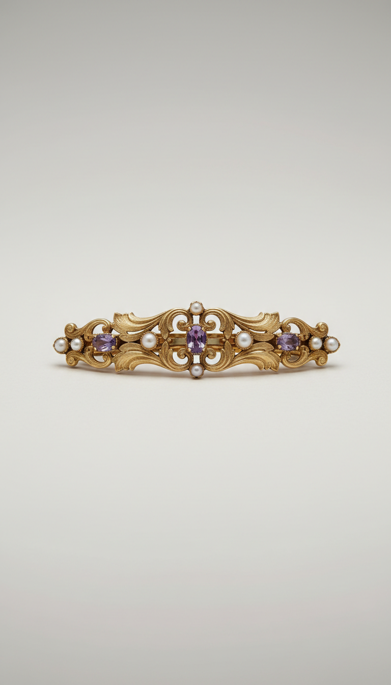Antique Gold Motif Hair Clip