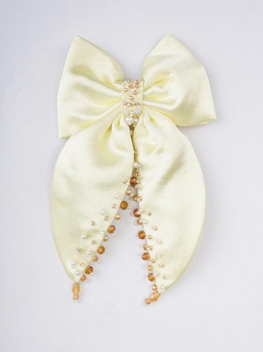 Double Organza Bow Hair Clip for Girls & Kids - Crystal Beads Choko