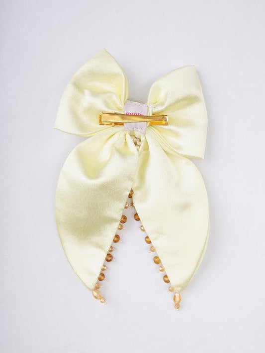 Double Organza Bow Hair Clip for Girls & Kids - Crystal Beads Choko