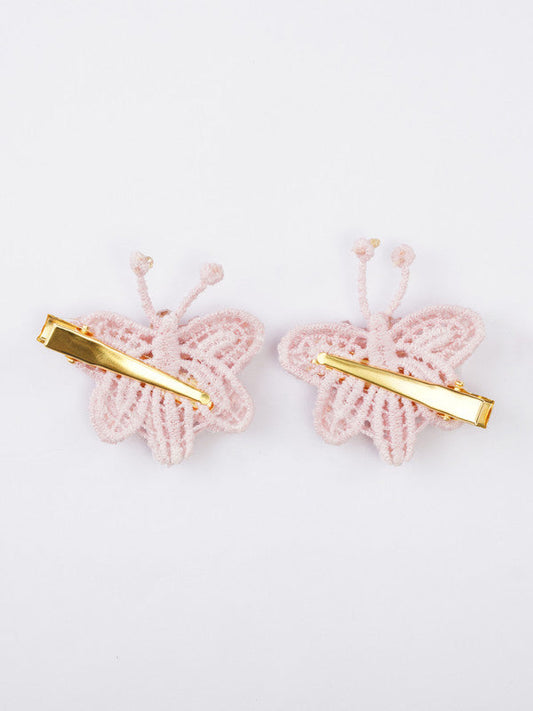 Dreamy Butterfly Hair Clips for Girls & Kids - Peachy Pink & Crystal Choko