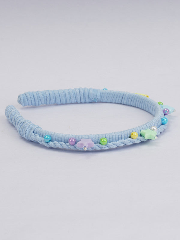 Soft Blue Acrylic Hairband for Girls & Kids - Beads & Pearls Choko