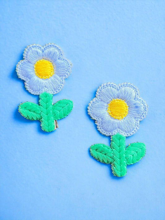 Choko Floral Accent Hairclip for Girls - Blue, Green, Yellow