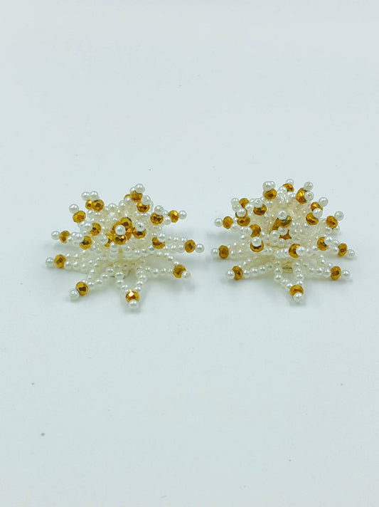 Choko Santa's Xmas Snowflake Hairclips - Gold, White