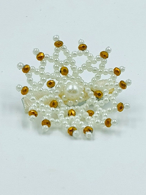 Choko Santa's Xmas Snowflake Hairclips - White, Gold