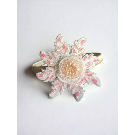 Choko Santa's Xmas Snowflake Cotton Hairband- Pink, White