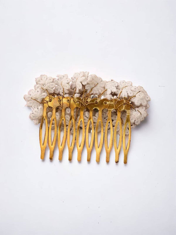 White and Red Lace Crystal Hair Comb Clip OR Cream Lily Garden Hair Comb