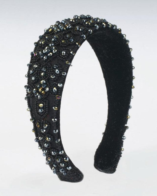 Golden Diva Beaded Headband for Girls & Kids - Glossy Beads Statement Choko