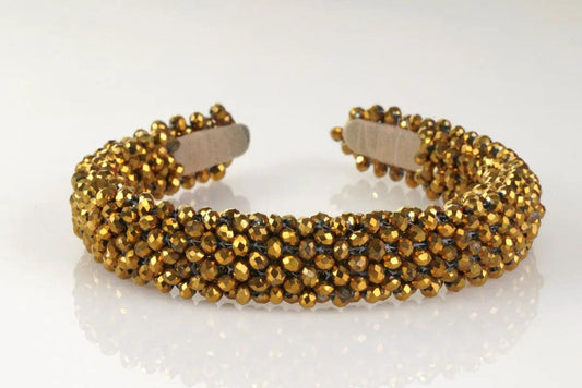 Golden Diva Beaded Headband Choko