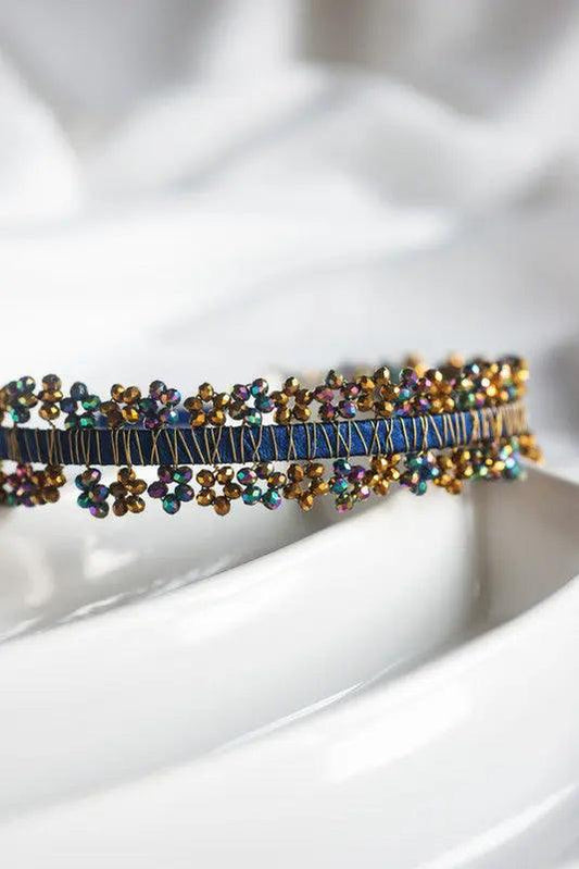 Golden Onyx Floral Hair Band Choko