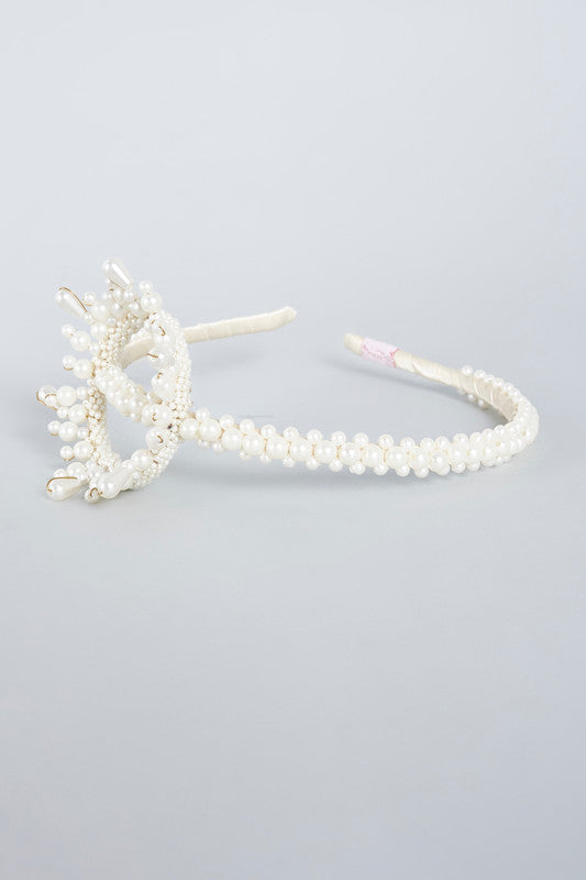 Choko - Snow Queen's Crown Pearl Hairband for Girls & Kids - Off White