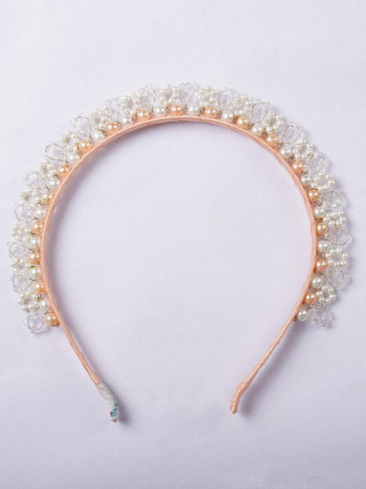 Pearls & Peach Hair Band for Girls & Kids - Pastel Femme Charm Choko