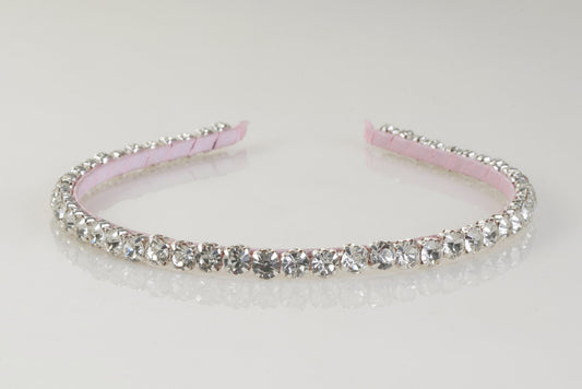 Diamond Duchess Hairband for Girls & Kids - Translucent Crystal on Pink - Choko