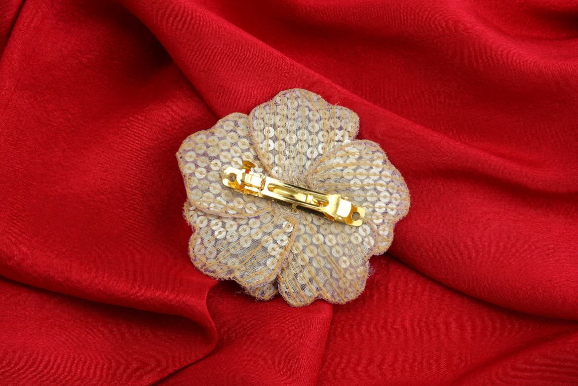 The Carina Designer Handmade Clip
OR
Sequin & Pearls Floral Hairclip