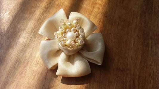 Satin Flower Hair Clip Choko