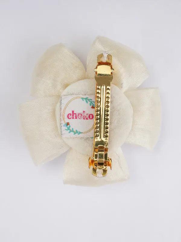 Satin Flower Hair Clip Choko
