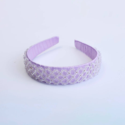 Choko Beaded Crystal Hairband for Girls - Lavender
