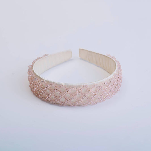 Choko Beaded Crystal Hairband for Girls - Pink