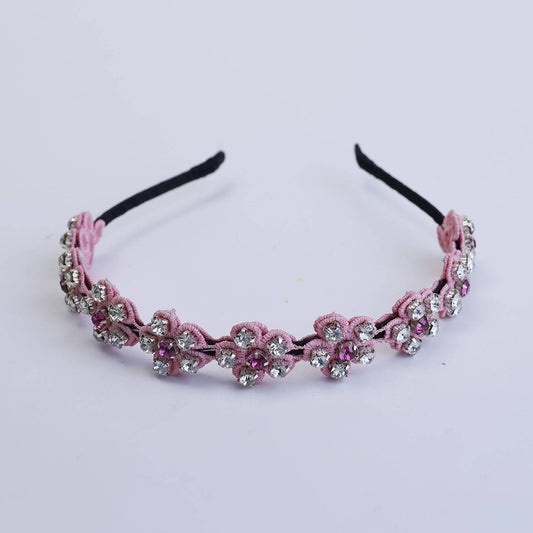 Choko Rhinestone Floral Hairband for Girls - Pink