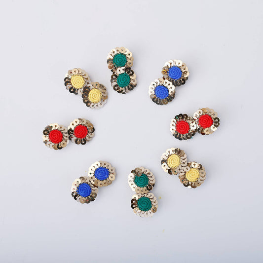 Choko Floral Sequin Hair Clip Set for Girls - Multicolor