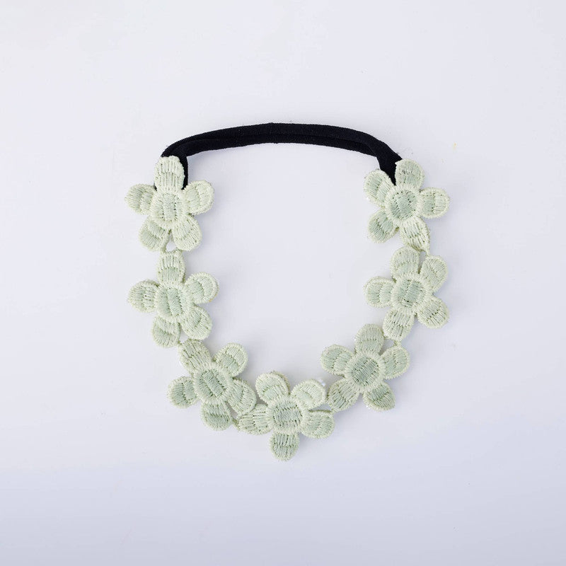 Choko Pearl and Rhinestone Flower Hairband for Girls - Light Pink