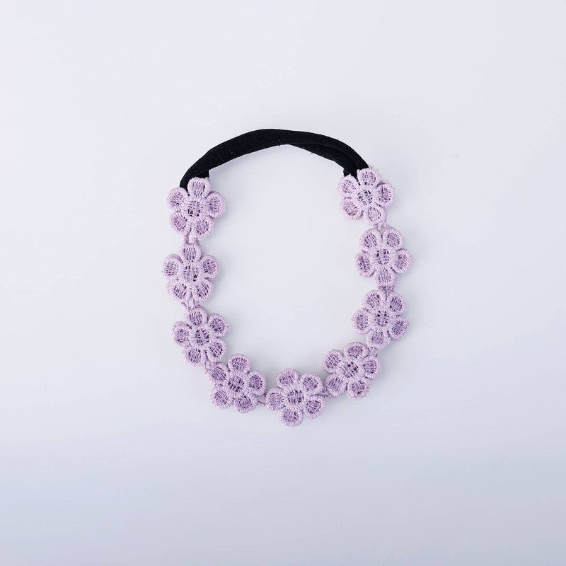 Choko Floral Rhinestone Hairband for Girls - Yellow and Silver