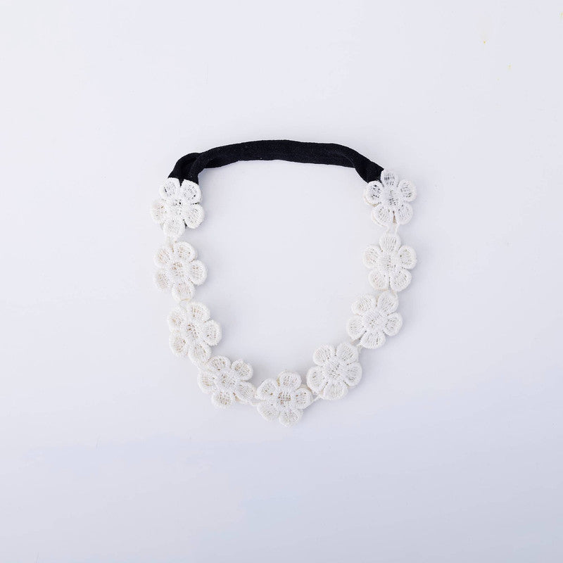 Choko Rhinestone Floral Hairband for Girls - Pink and Silver