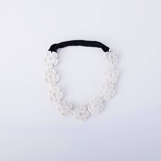 Choko Rhinestone Floral Hairband for Girls - Pink and Silver