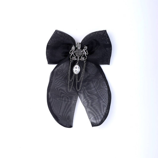 Choko Gothic Bow Hair Clip for Girls - Black