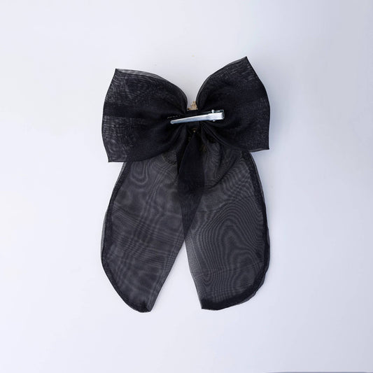 Choko Gothic Bow Hair Clip for Girls - Black