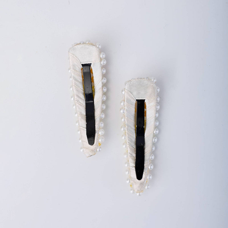 Choko Beaded Hair Clip Set for Girls - Yellow