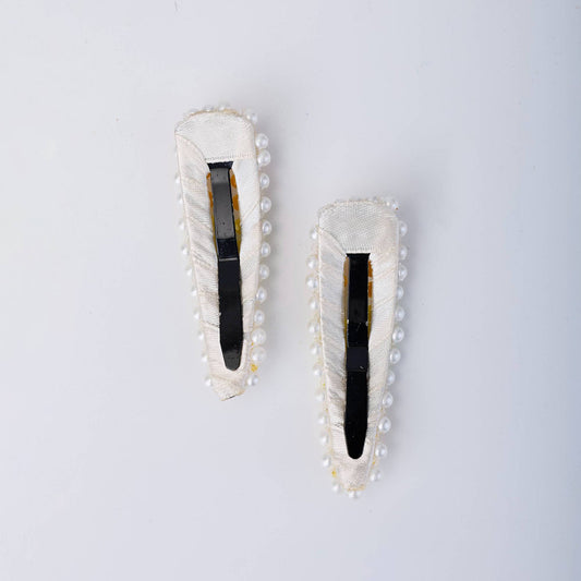 Choko Beaded Hair Clip Set for Girls - Yellow