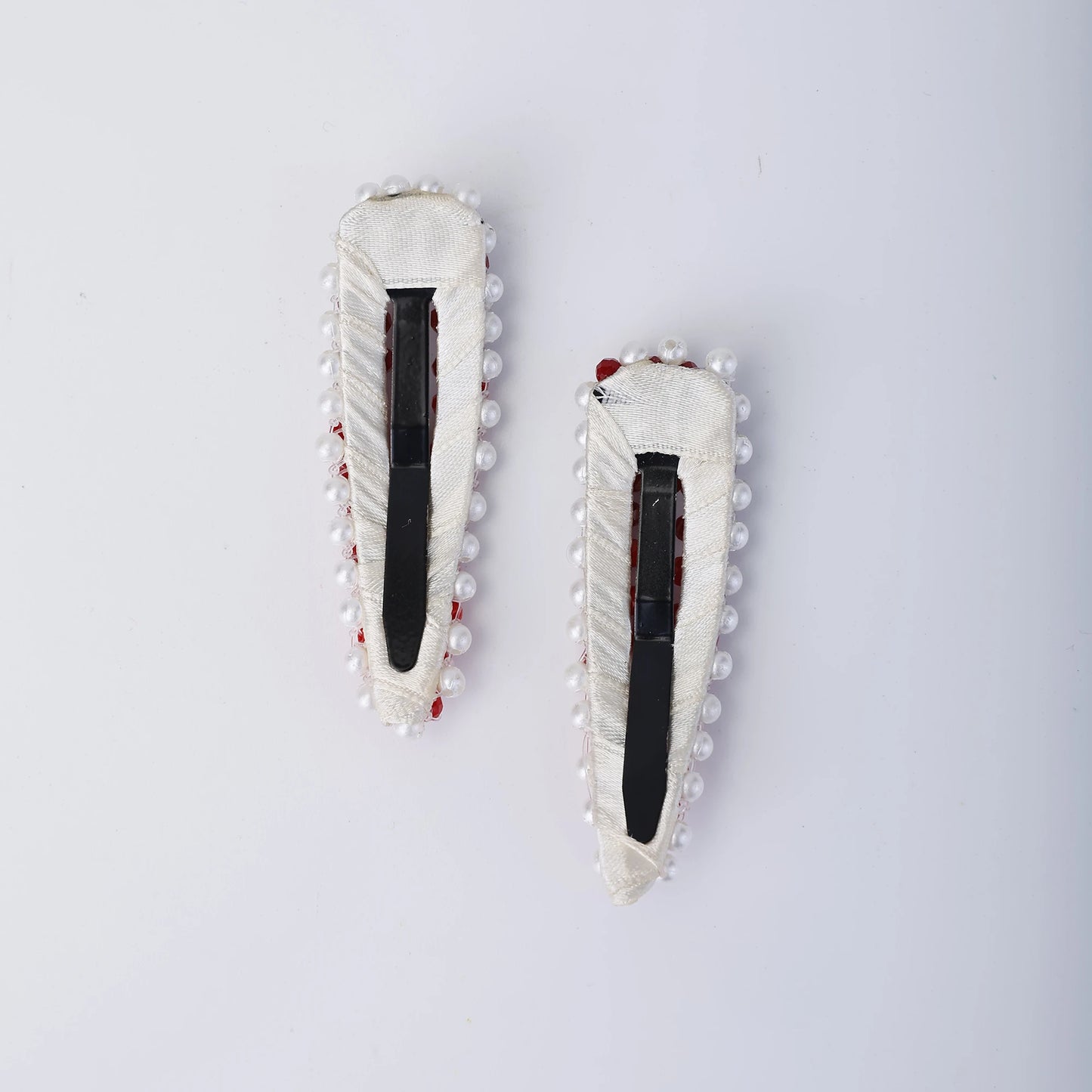 Choko Beaded Hair Clip Set for Girls - Red - Choko