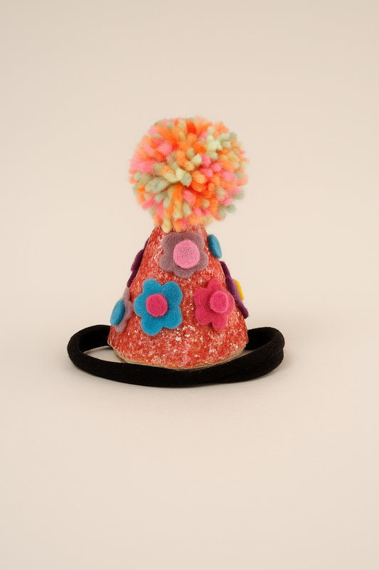 Choko Pom Birthday Party Hat Headband for Baby Girls — Pink - Choko