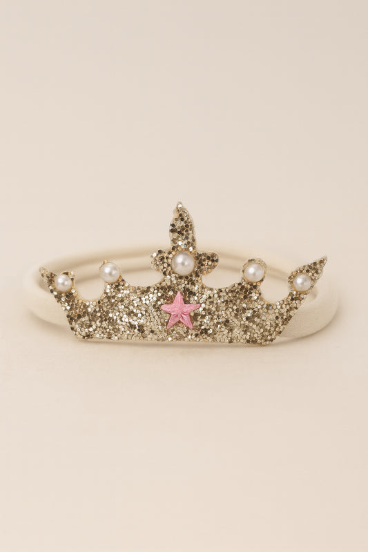 Choko Glitter Crown Birthday Headband for Baby Girls — Silver - Choko