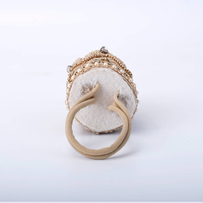 Choko Majestic Pearl Beaded Birthday Crown Headband - Beige, for Baby Girls and Boys