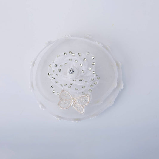 Enchanted Butterfly Pearl Birthday Hair Clip for Baby Girls - White