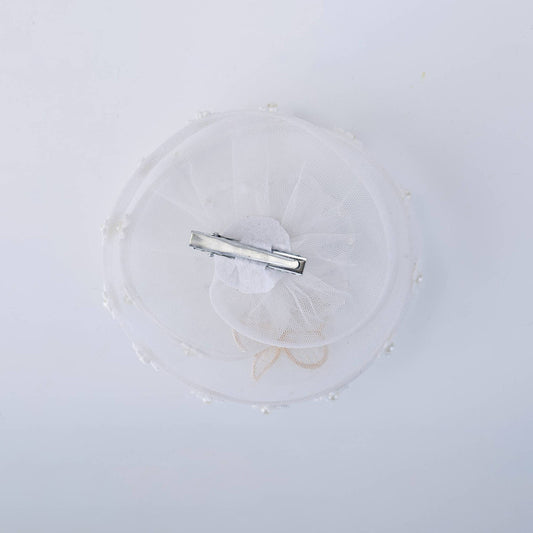 Enchanted Butterfly Pearl Birthday Hair Clip for Baby Girls - White