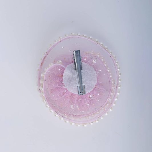 Champagne Pearl Blossom Birthday Hair Clip for Baby Girls - Purple