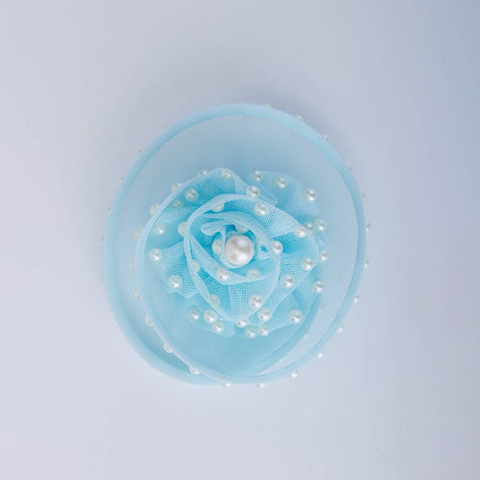 Choko Soft Blue Pearl Petal Hairclip for Baby Girls