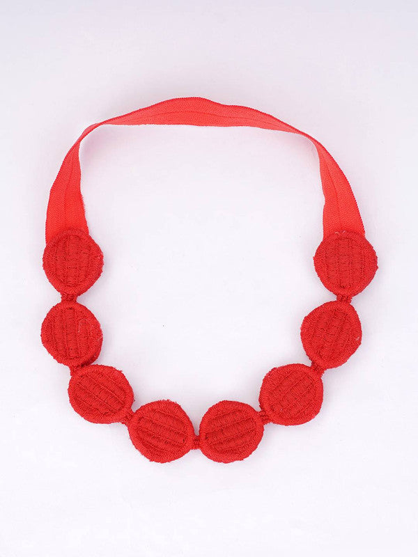 Pearl Flower Detailing Headband - Red