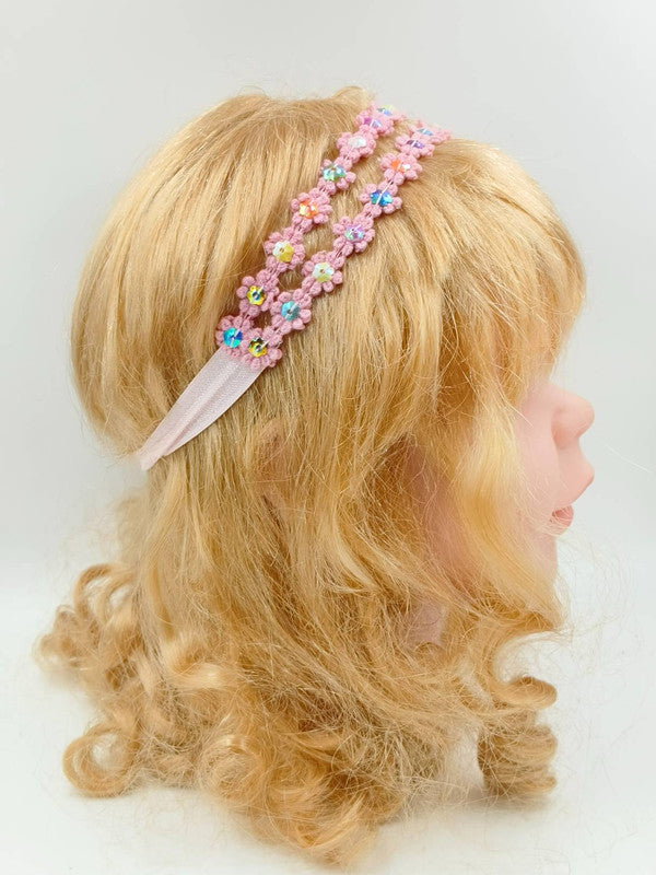 Pearl Flower Detailing Headband - Pink