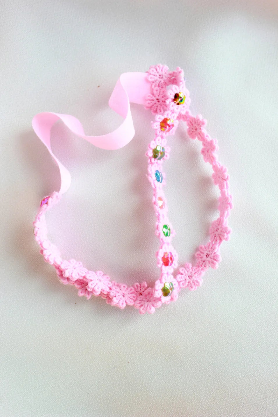 Choko Pearl Flower Detailing Headband for Baby Girls — Pink - Choko