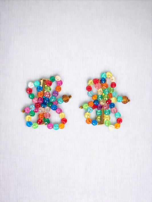 Beaded Crystal Butterfly Hairclips - Multicolour