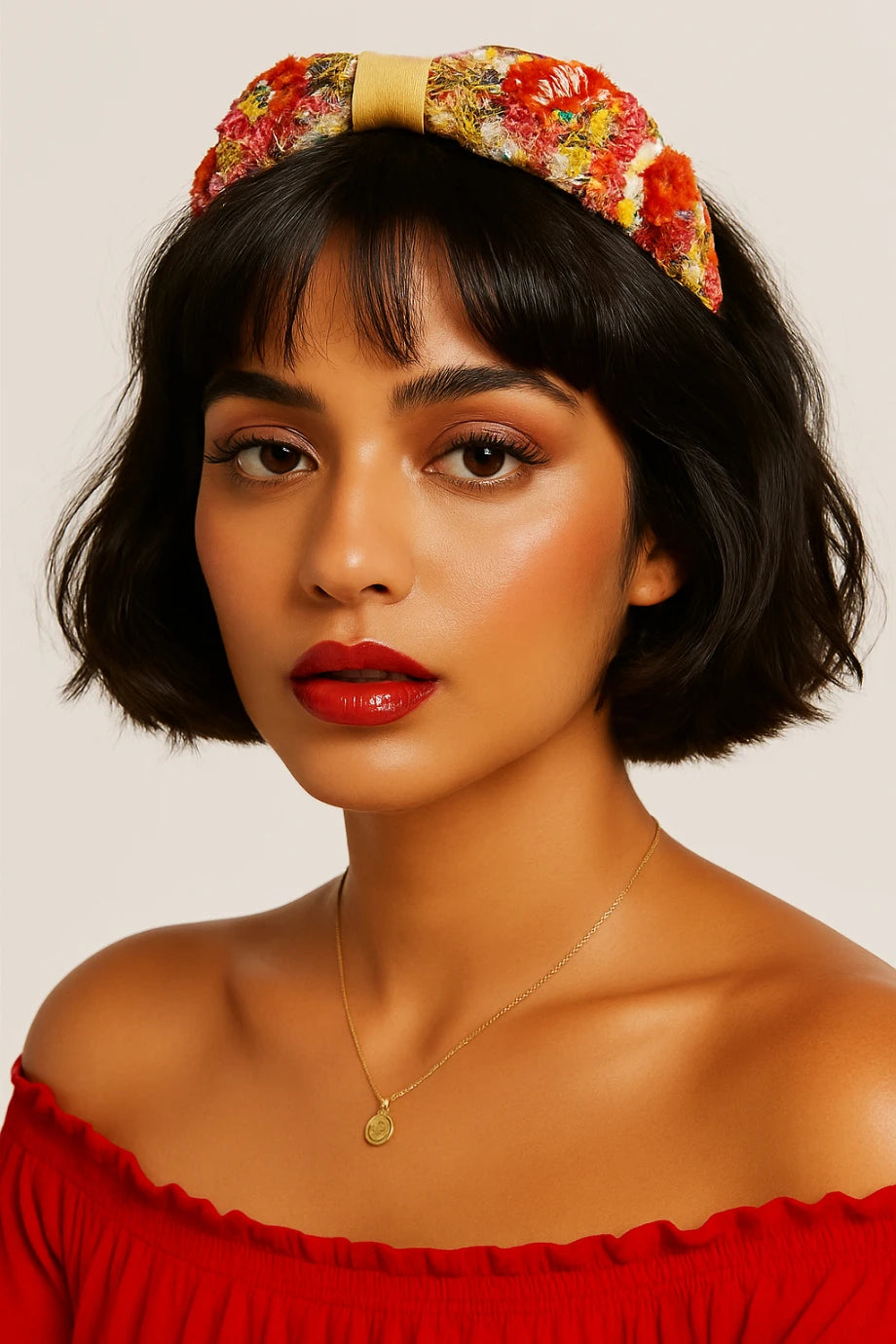 Lush Gardens Burgundy Headband