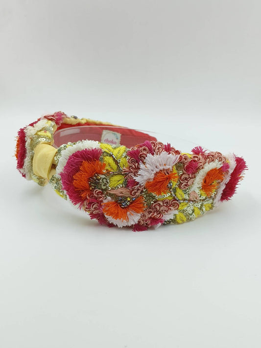 Lush Gardens Burgundy Headband