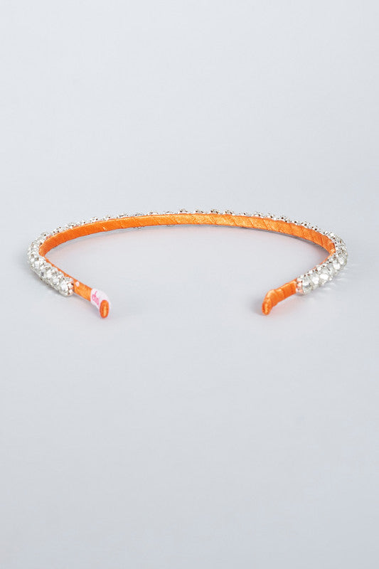 Choko Girls' Single Line Rhinestone Headband - Orange
