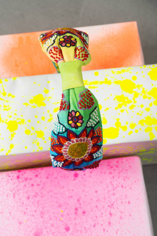 Green Pop Turban Hair Band - Green - Blue - Yelow