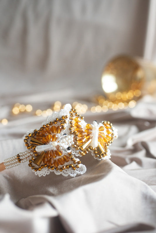 Golden Butterflies Driblet Hairband for Girls & Kids - Lucky Charm - Choko