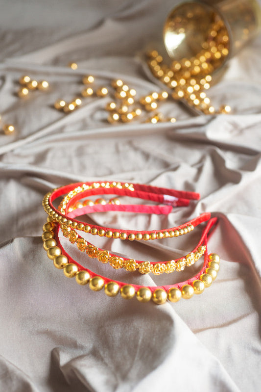 Rose and Pearly Hair Band - Set of 3 for Girls & Kids