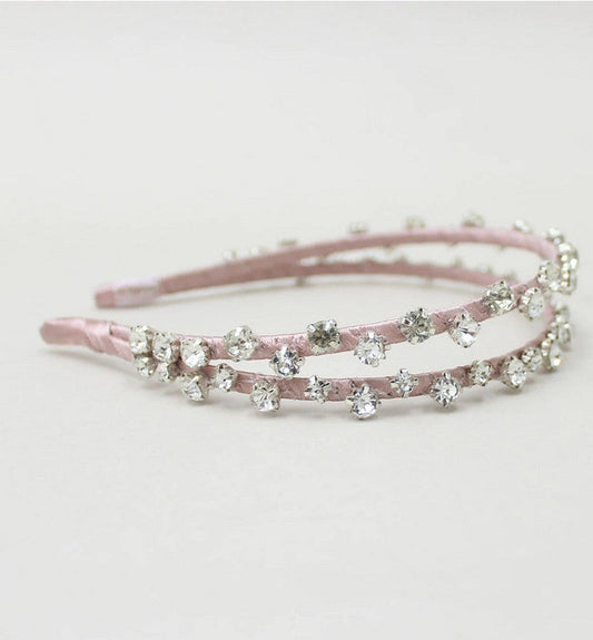 Choko - Elegant Stone Work Double Hairband for Girls & Kids - Pink Choko
